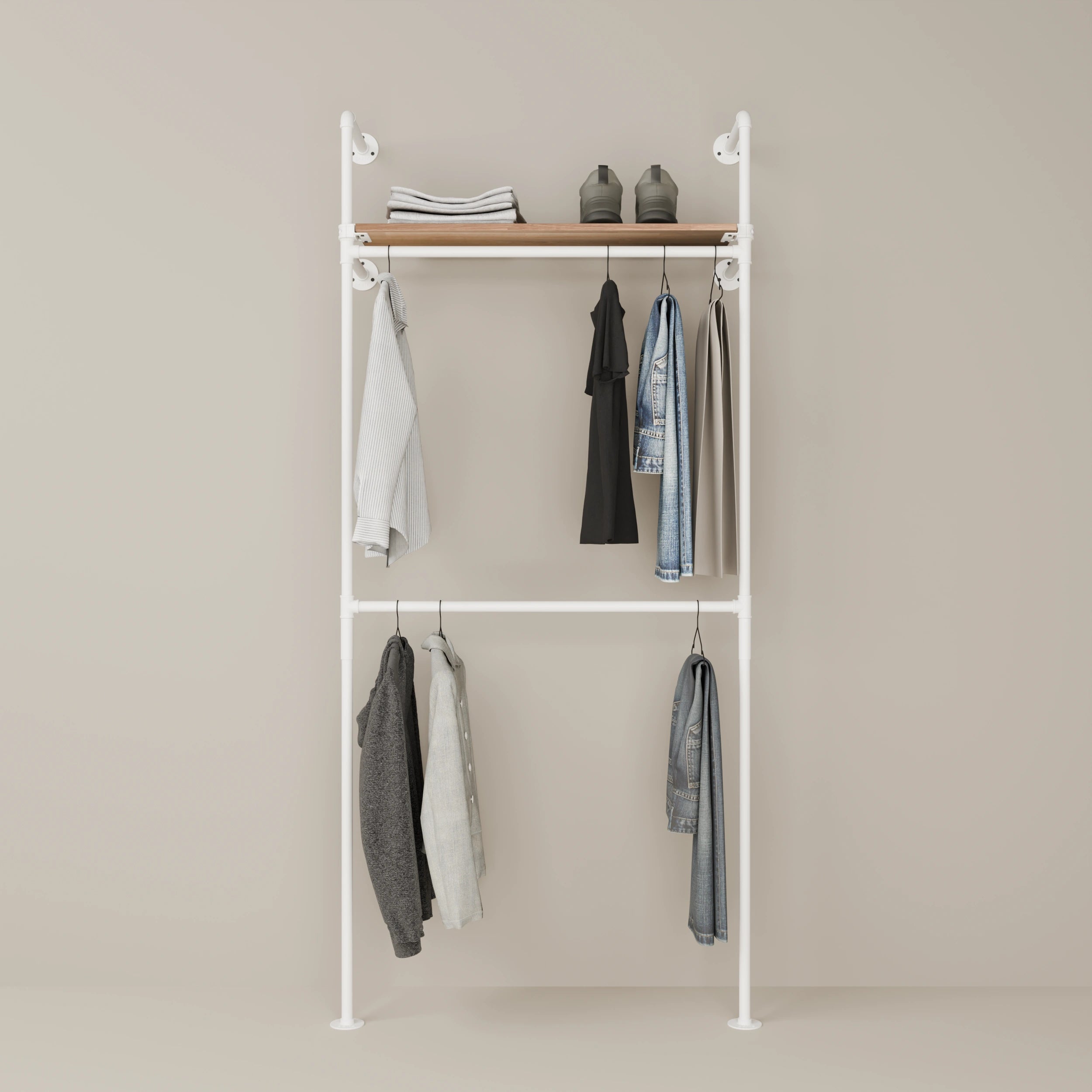 KIM DOUBLE 1 OAK – 1 ripiano superiore | bianco