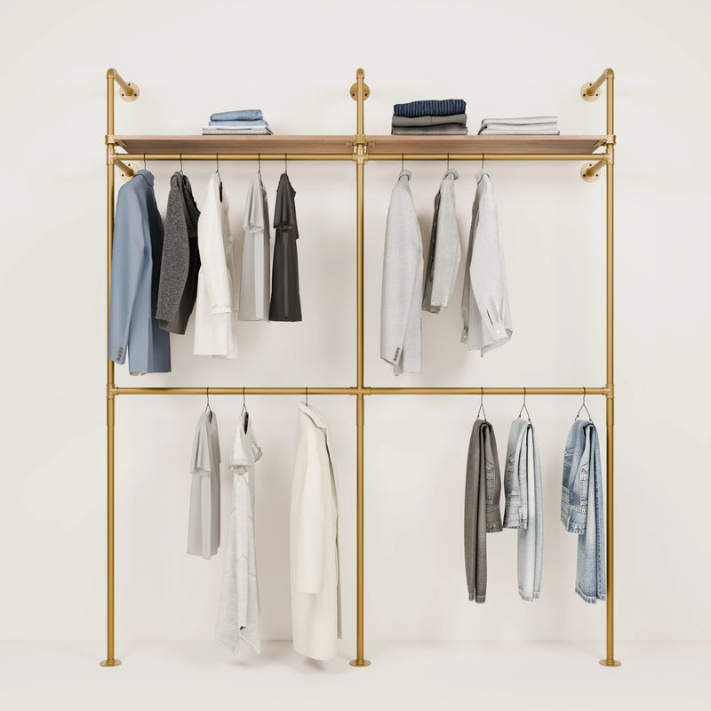 KIM DOUBLE 2 OAK – 2 top shelves | gold