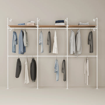 KIM DOUBLE 3 OAK – 3 Regalböden oben | Weiß