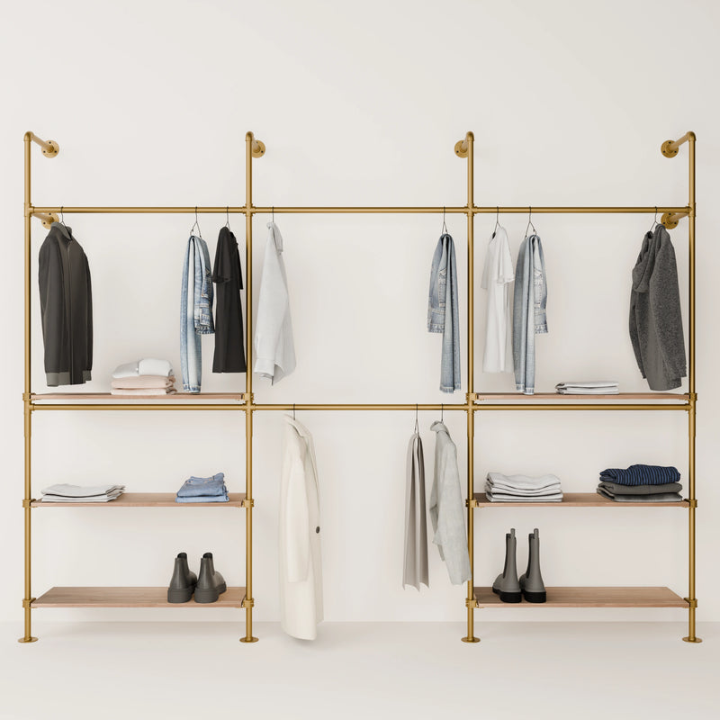 KIM DOUBLE 3 OAK – 6 Regalböden unten | Gold