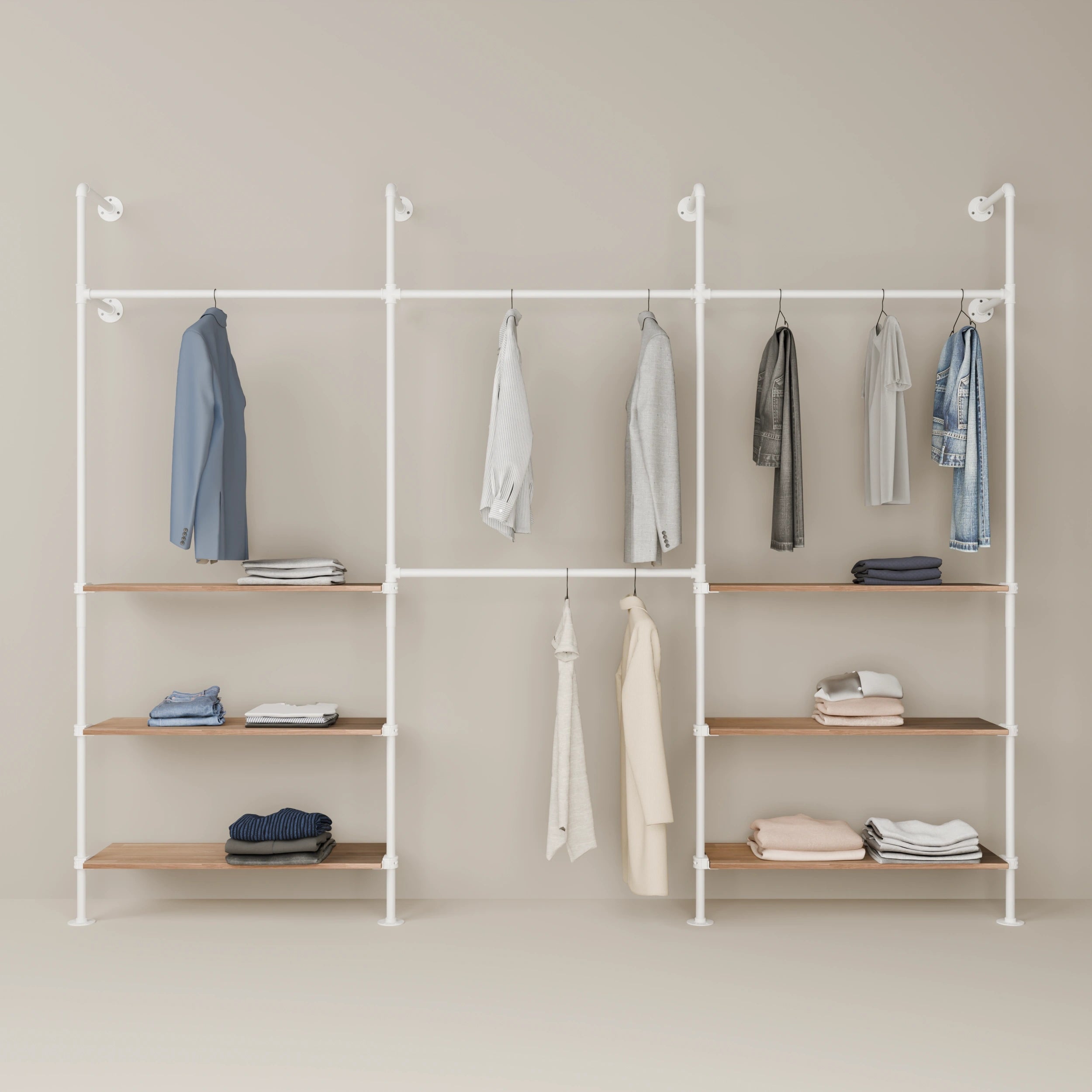 KIM DOUBLE 3 OAK – 6 ripiani sul fondo | bianco