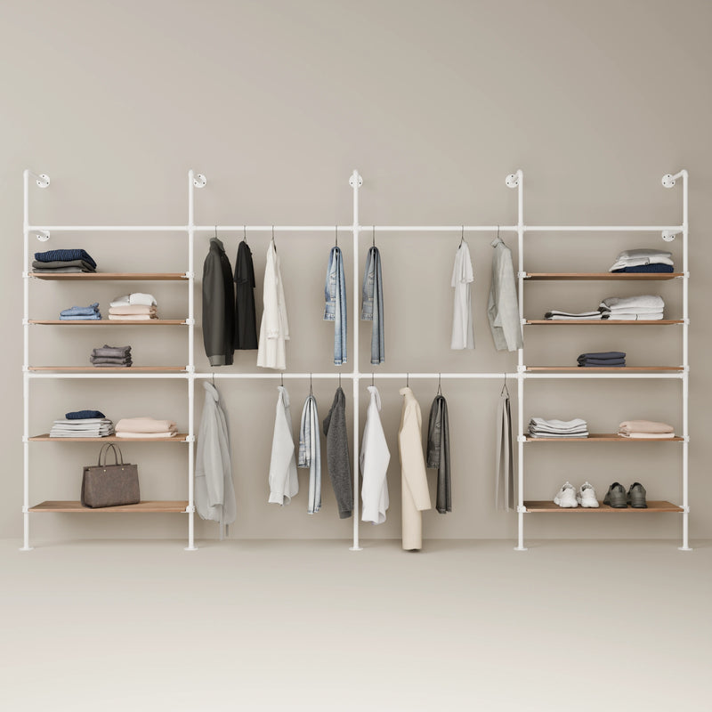 KIM DOUBLE 4 OAK – 10 shelves | white