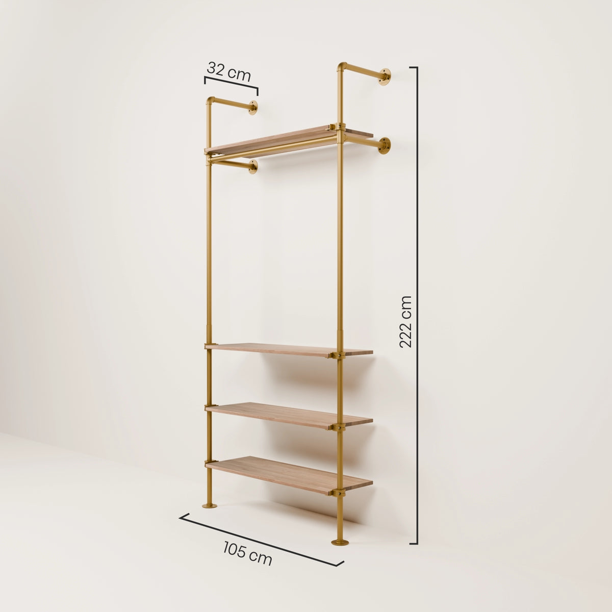 KIM 1 OAK – 4 ripiani | oro