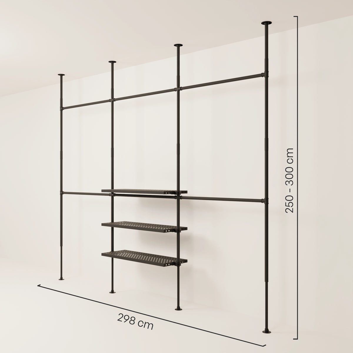 LOFT 3 METAL – 3 ripiani sul fondo