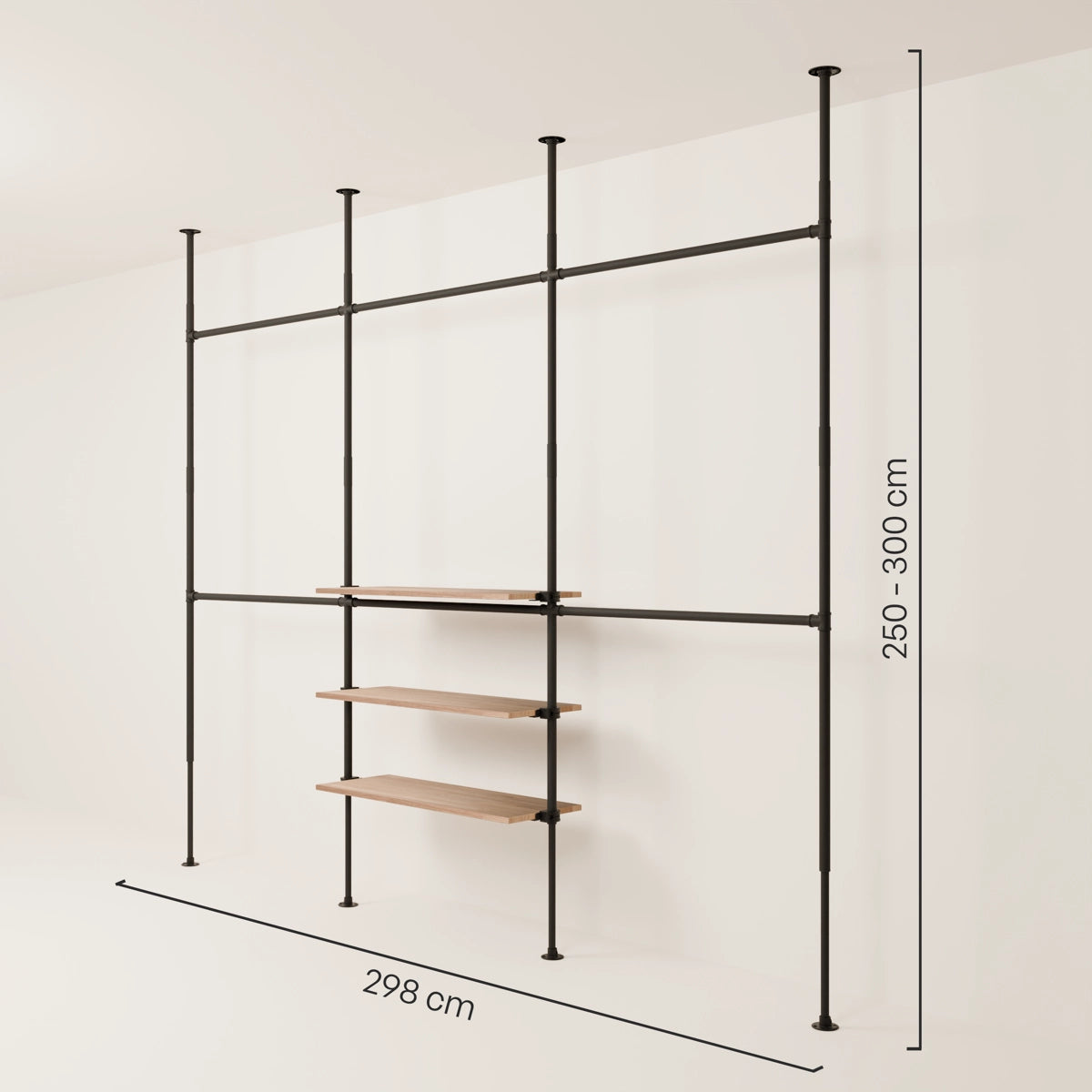 LOFT 3 OAK – 3 ripiani sul fondo