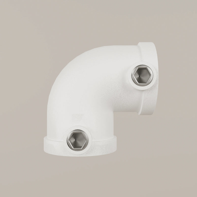 Raccordo a 90° Morsetto – Bianco