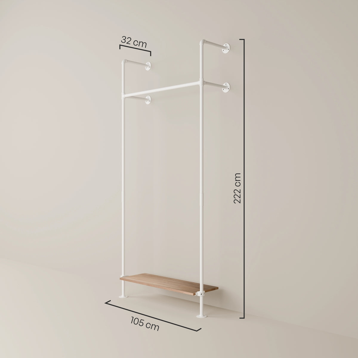 KIM 1 OAK – 1 Regalboden unten | Weiß