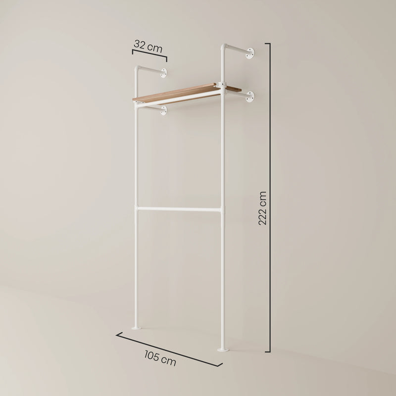 KIM DOUBLE 1 OAK – 1 ripiano superiore | bianco