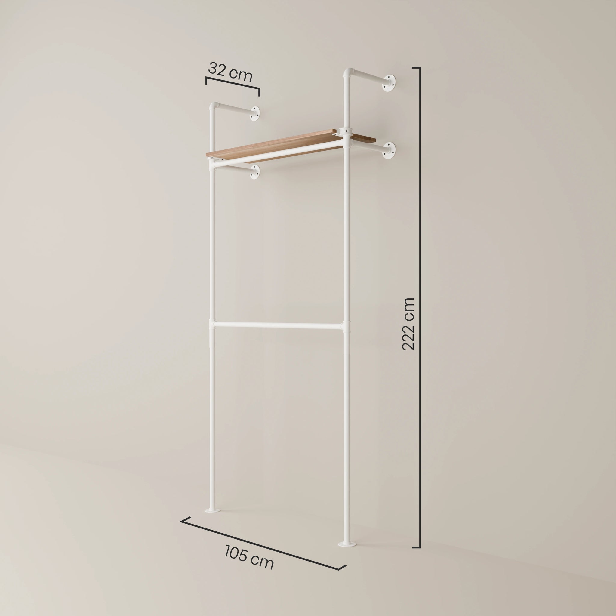 KIM DOUBLE 1 OAK – 1 ripiano superiore | bianco
