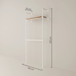 KIM DOUBLE 1 OAK – 1 ripiano superiore | bianco