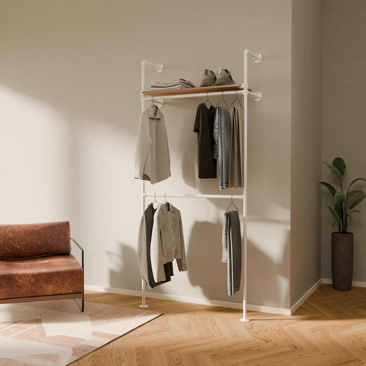 KIM DOUBLE 1 OAK – 1 ripiano superiore | bianco
