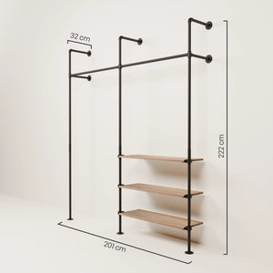 Maße Garderobe Metall Holz