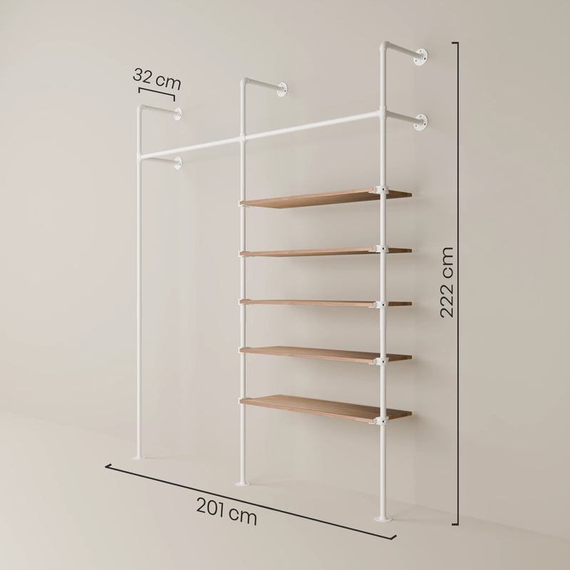 KIM 2 OAK – 5 Regalböden | Weiß