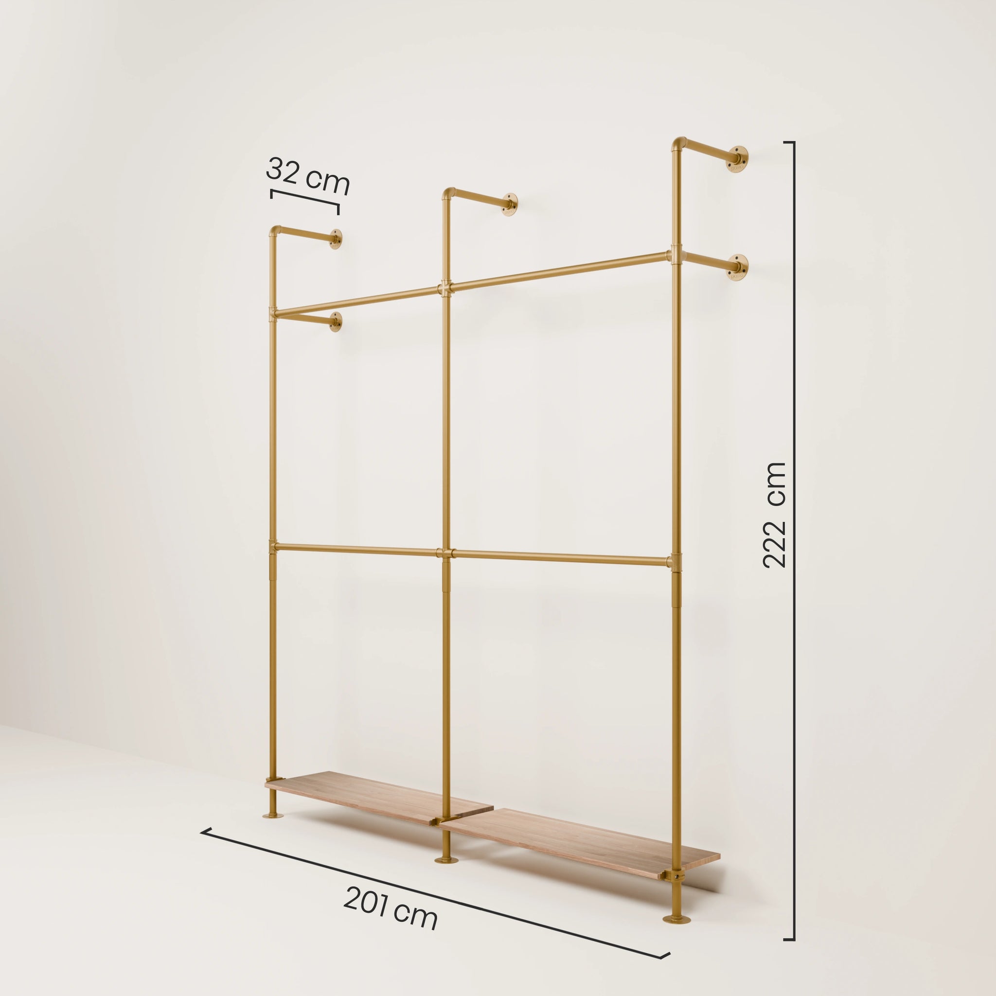 KIM DOUBLE 2 OAK – 2 ripiani sottostanti | oro