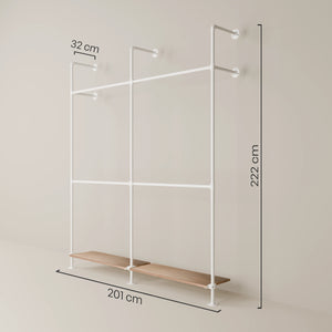 KIM DOUBLE 2 OAK – 2 ripiani sul fondo | bianco