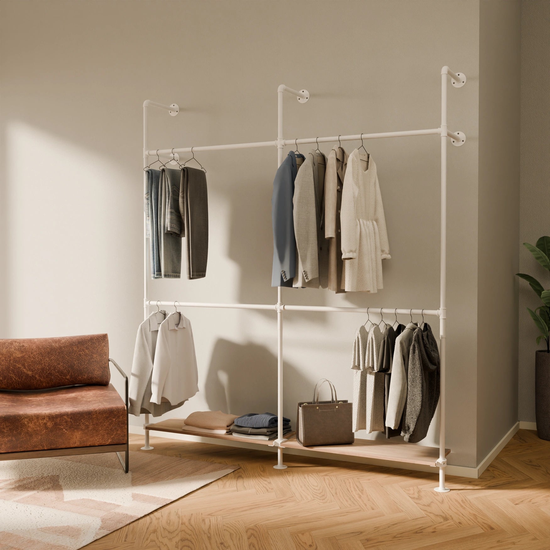 KIM DOUBLE 2 OAK – 2 ripiani sul fondo | bianco