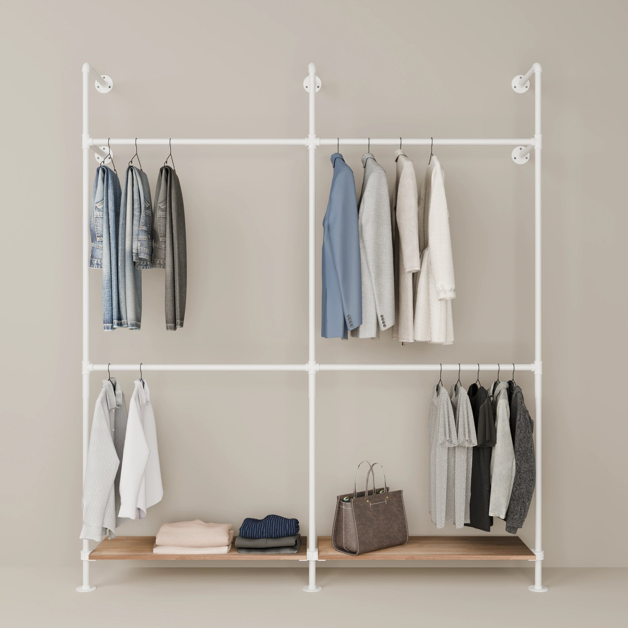KIM DOUBLE 2 OAK – 2 ripiani sul fondo | bianco