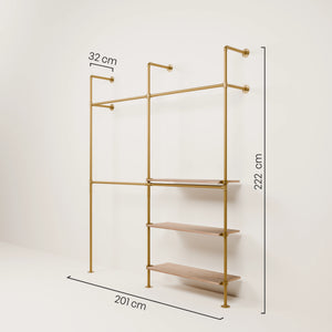 KIM DOUBLE 2 OAK – 3 ripiani destra | oro