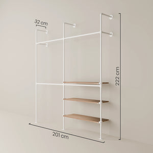 KIM DOUBLE 2 OAK – 3 ripiani | bianco