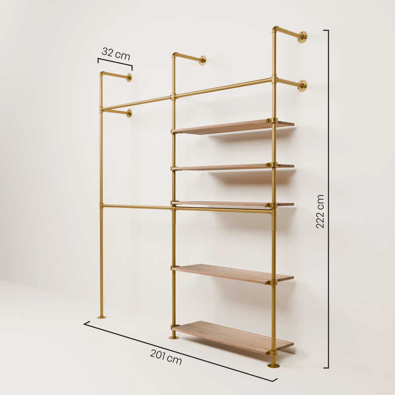KIM DOUBLE 2 OAK – 5 ripiani destra | oro