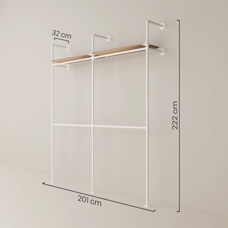 KIM DOUBLE 2 OAK – 2 ripiani superiori | bianco