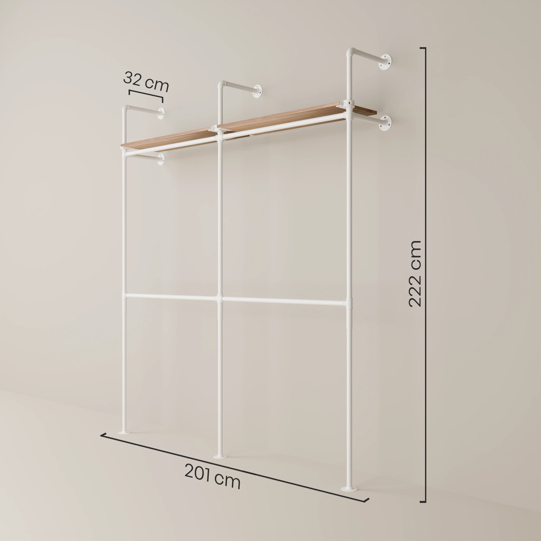 KIM DOUBLE 2 OAK – 2 ripiani superiori | bianco