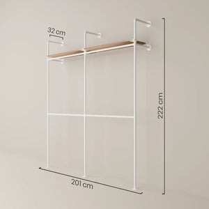 KIM DOUBLE 2 OAK – 2 ripiani superiori | bianco