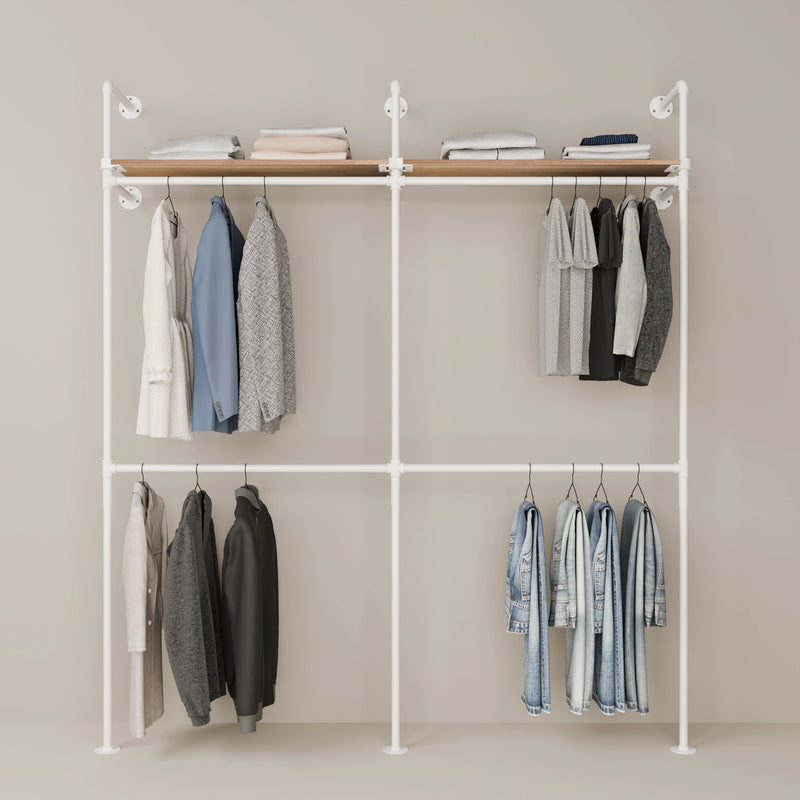 KIM DOUBLE 2 OAK – 2 top shelves | white