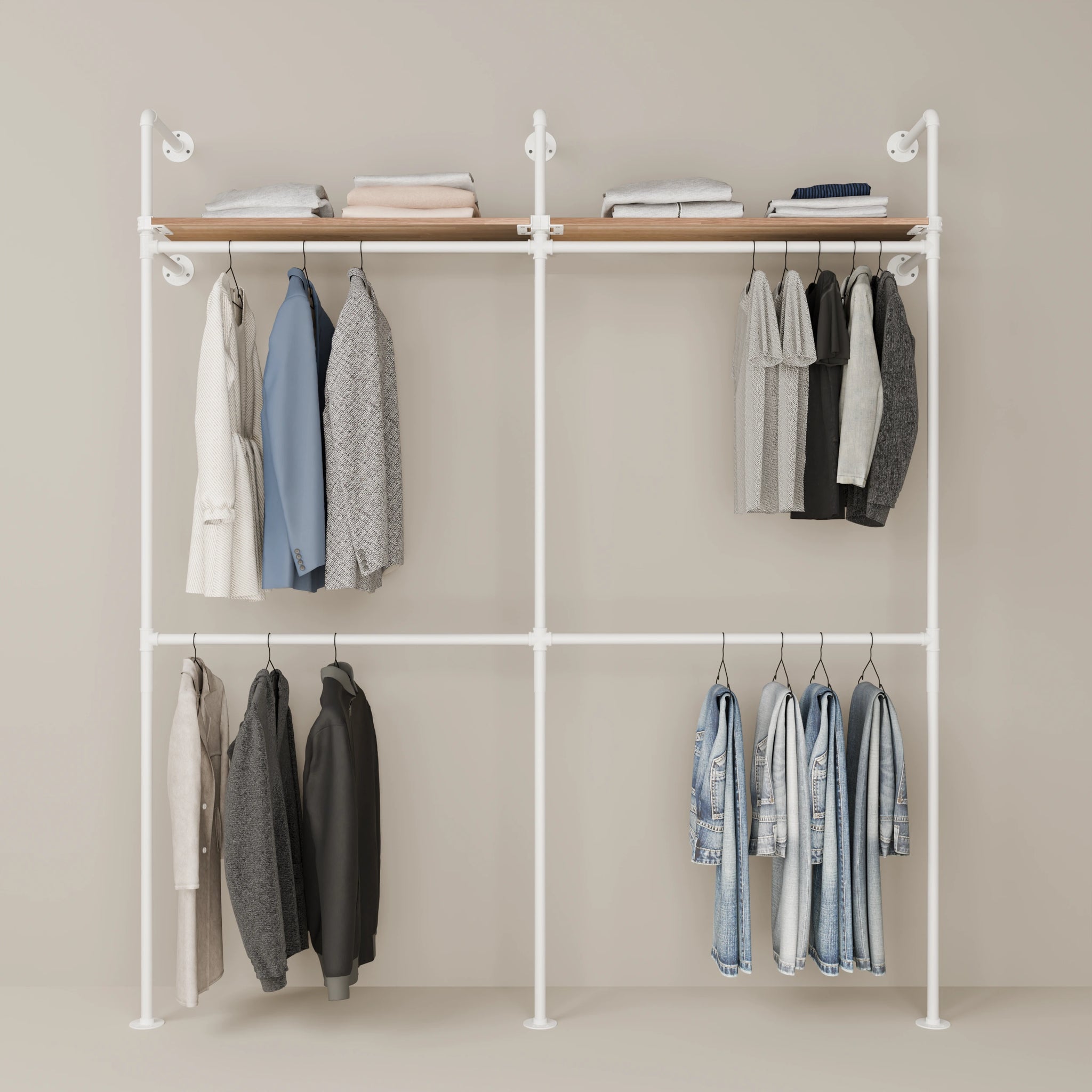 KIM DOUBLE 2 OAK – 2 ripiani superiori | bianco