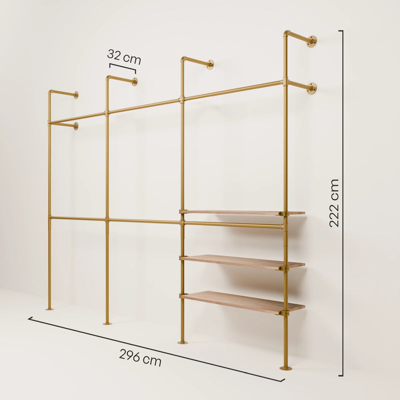 KIM DOUBLE 3 OAK – 3 ripiani destra | oro