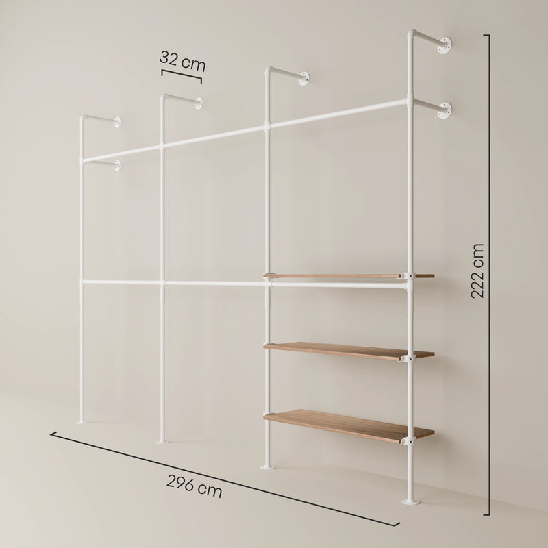 KIM DOUBLE 3 OAK – 3 ripiani destra | bianco