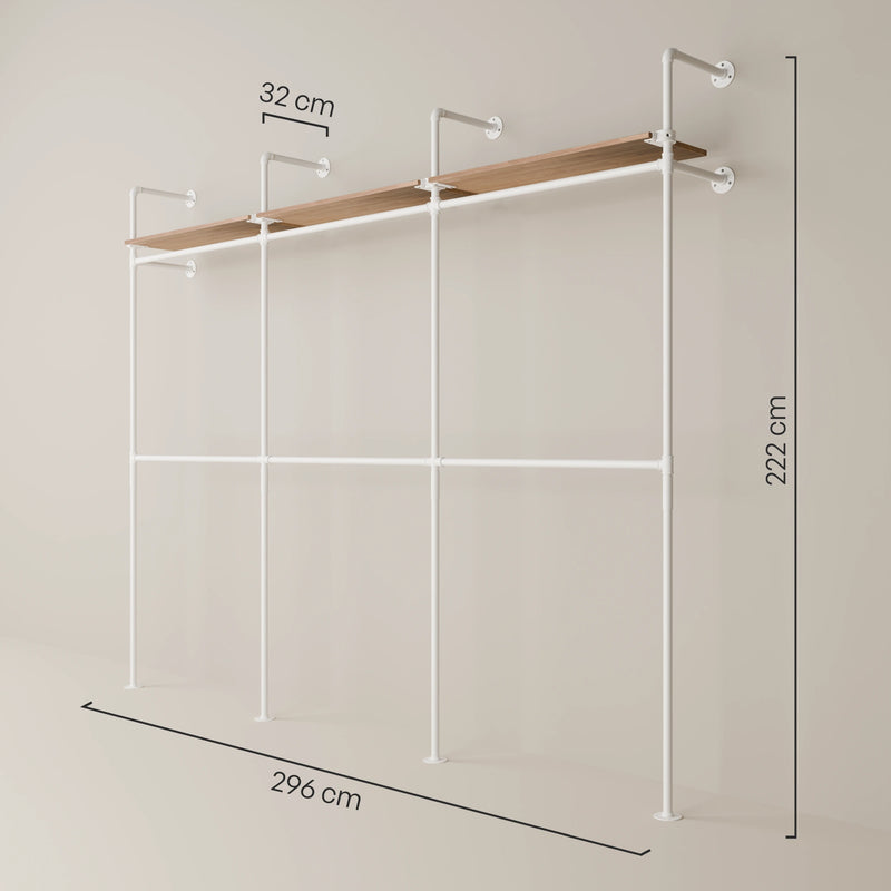 KIM DOUBLE 3 OAK – 3 ripiani superiori | bianco