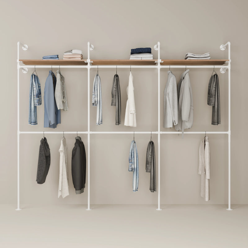 KIM DOUBLE 3 OAK – 3 Regalböden oben | Weiß