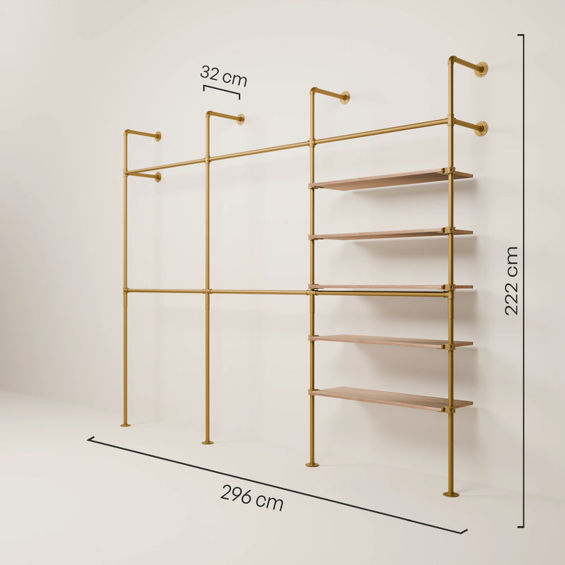 KIM DOUBLE 3 OAK – 5 ripiani | oro