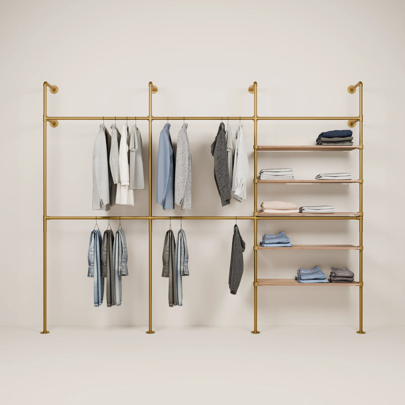 KIM DOUBLE 3 OAK – 5 Regalböden | Gold