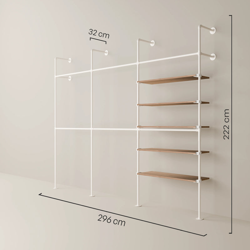 KIM DOUBLE 3 OAK – 5 ripiani | bianco