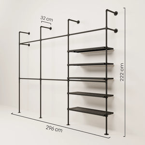 KIM DOUBLE 3 METAL – 5 ripiani | Armadio a muro