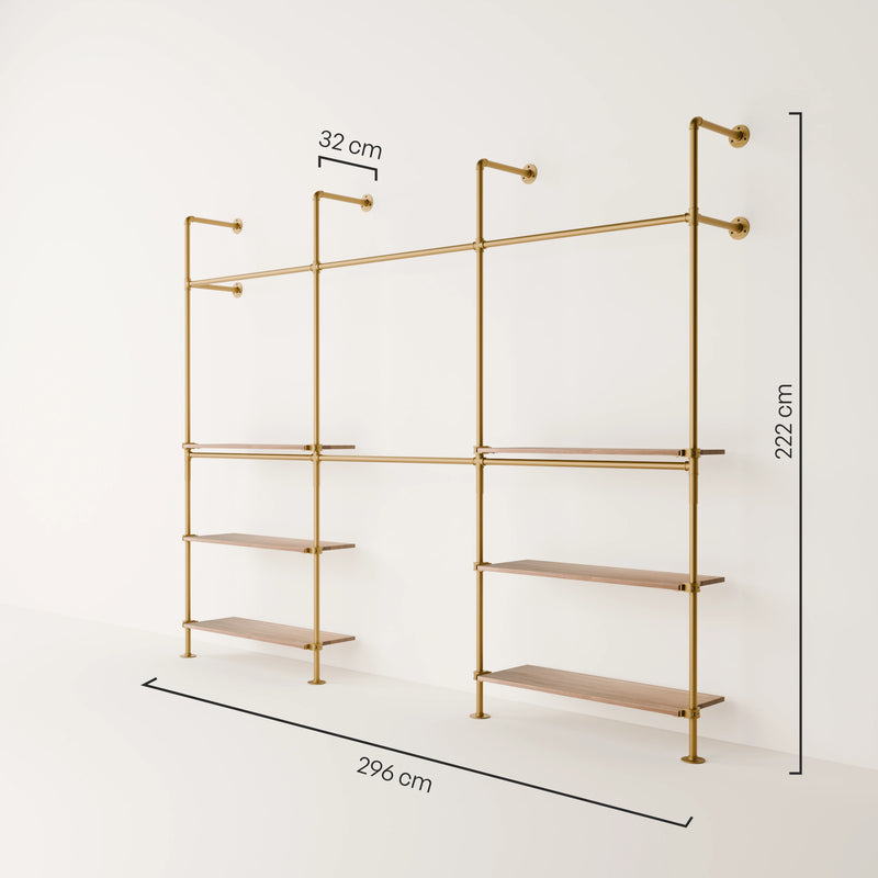 KIM DOUBLE 3 OAK – 6 ripiani sottostanti | oro