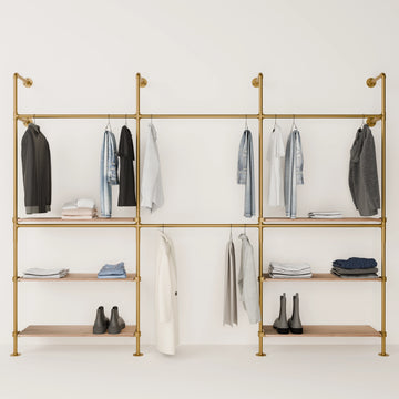 KIM DOUBLE 3 OAK –  6 Regalböden unten | Gold