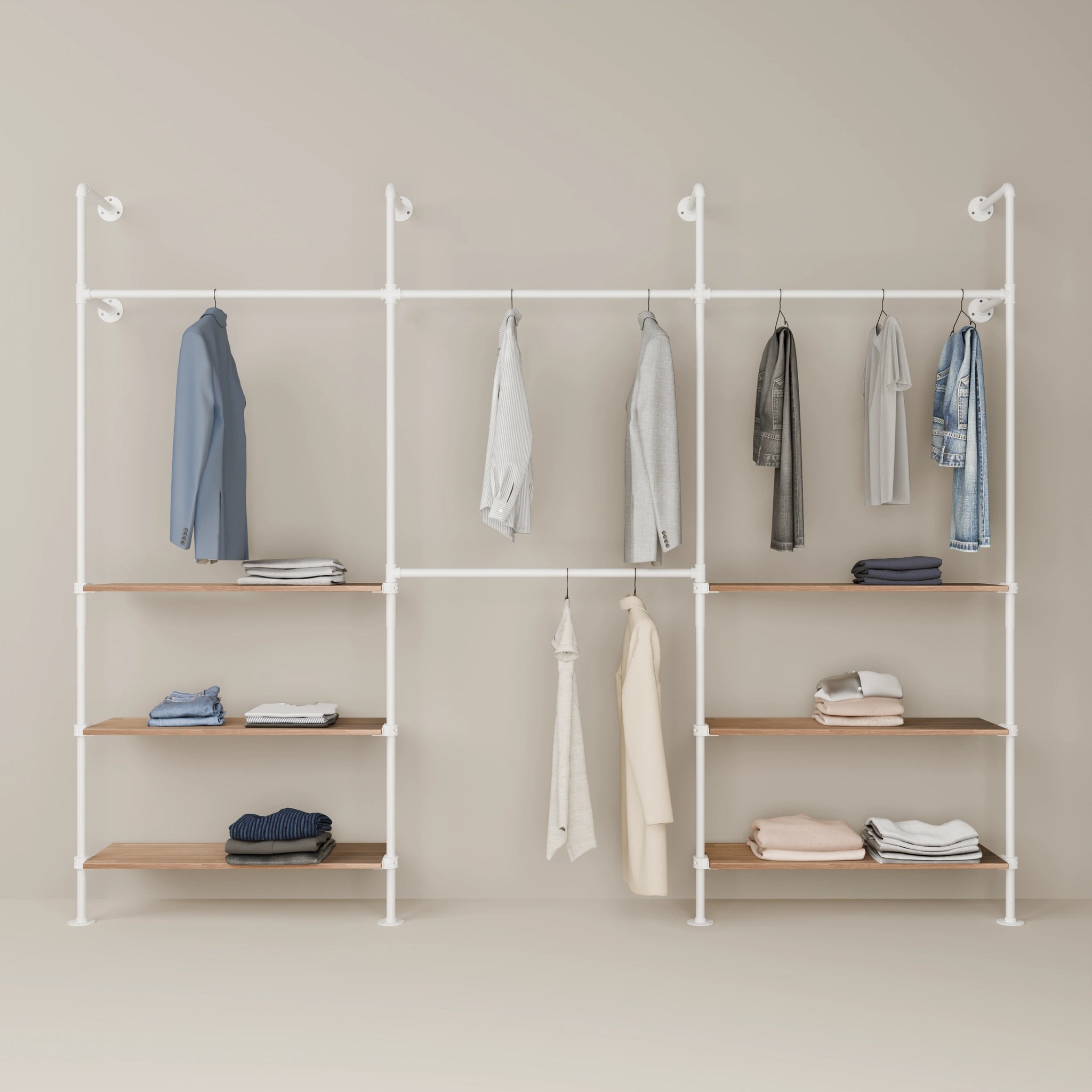 KIM DOUBLE 3 OAK – 6 ripiani sul fondo | bianco