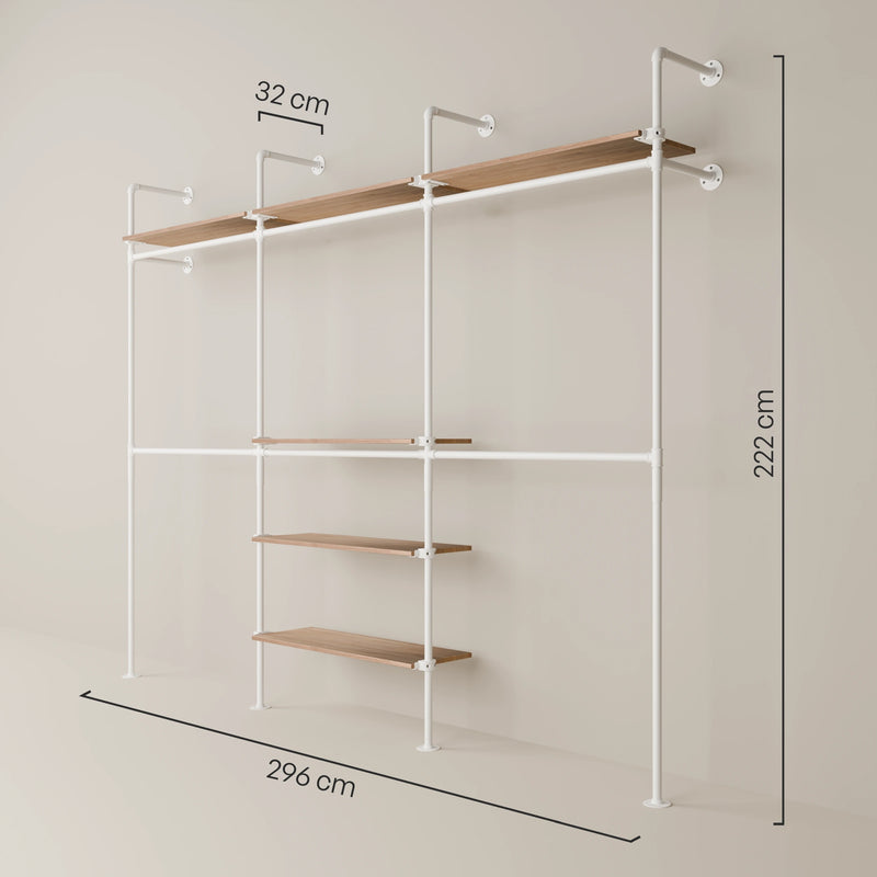 KIM DOUBLE 3 OAK – 6 ripiani superiori | bianco