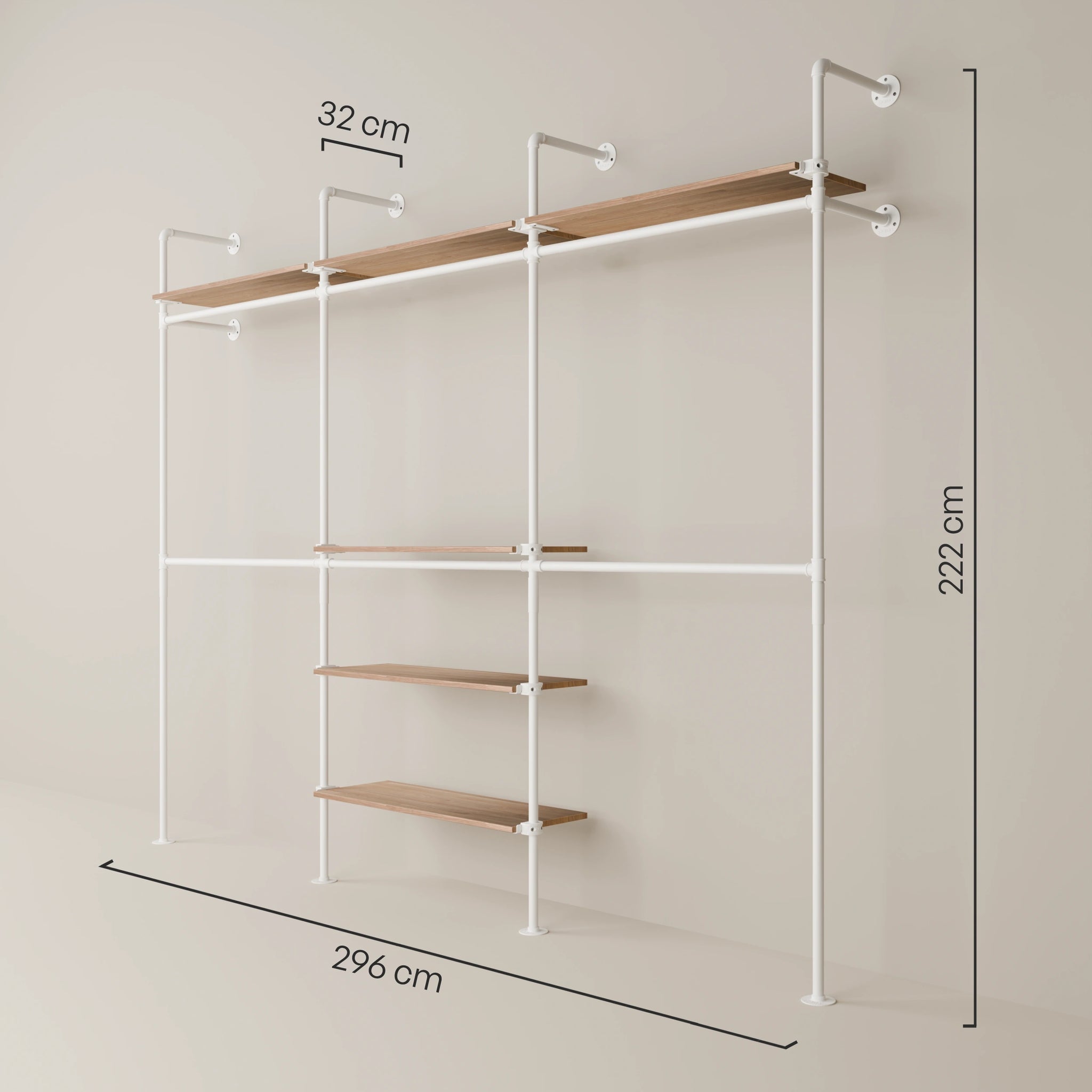 KIM DOUBLE 3 OAK – 6 ripiani superiori | bianco