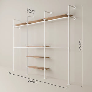 KIM DOUBLE 3 OAK – 6 ripiani superiori | bianco