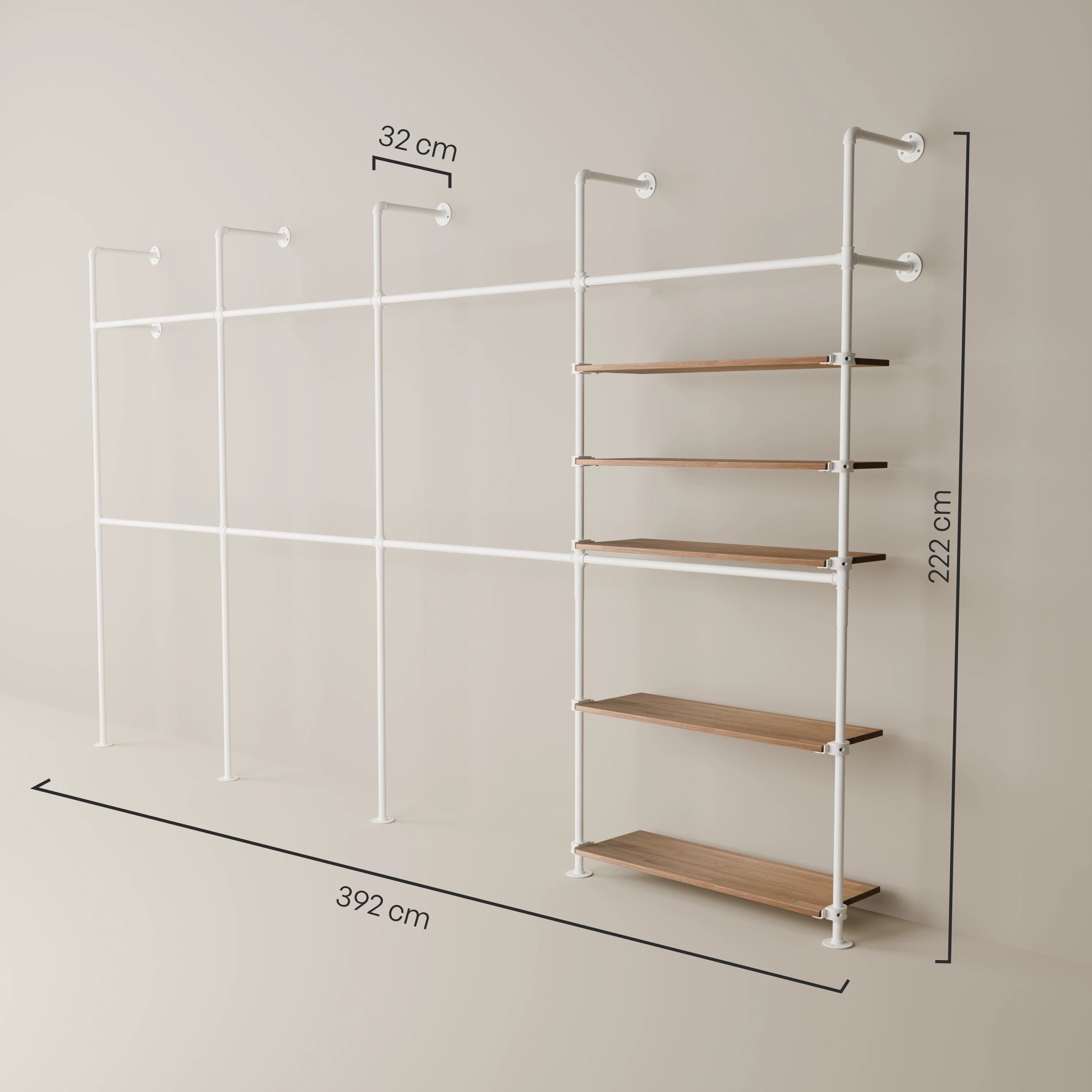 KIM DOUBLE 4 OAK – 5 ripiani | bianco