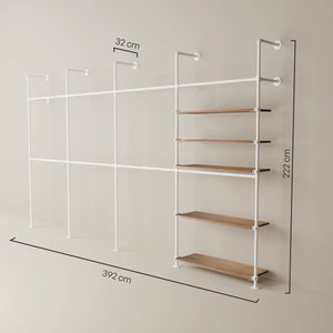 KIM DOUBLE 4 OAK – 5 ripiani | bianco