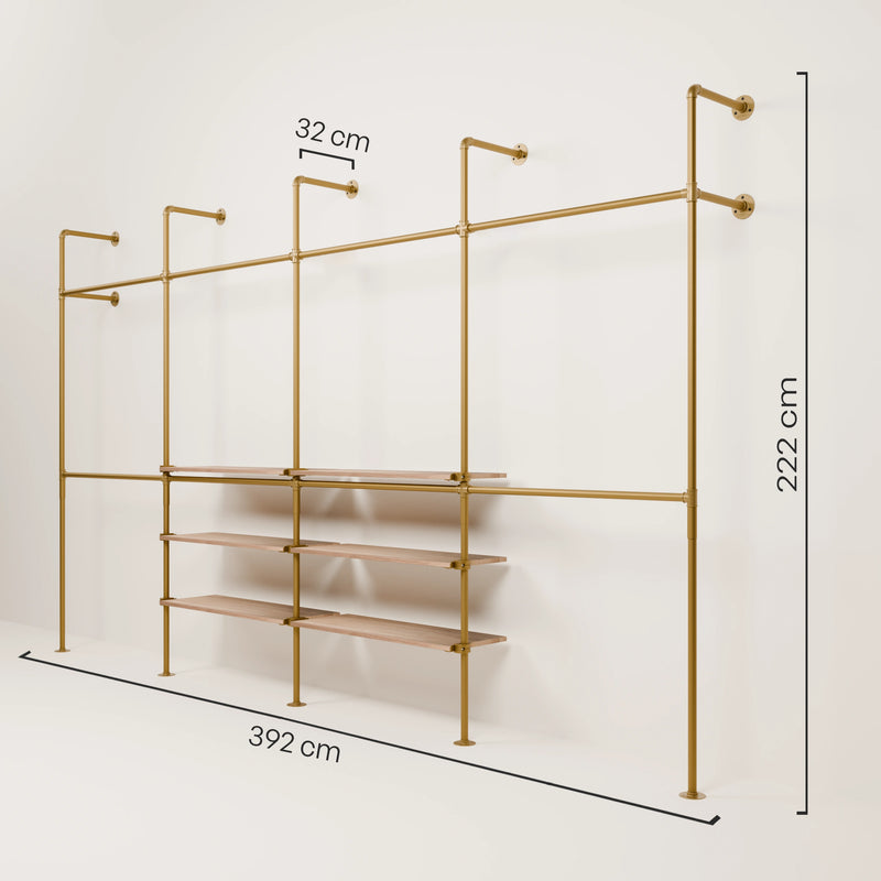 KIM DOUBLE 4 OAK – 6 ripiani al centro | oro