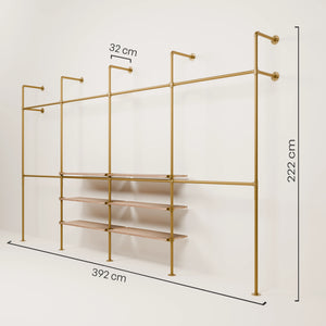 KIM DOUBLE 4 OAK – 6 ripiani al centro | oro