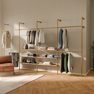 KIM DOUBLE 4 OAK – 6 ripiani al centro | oro