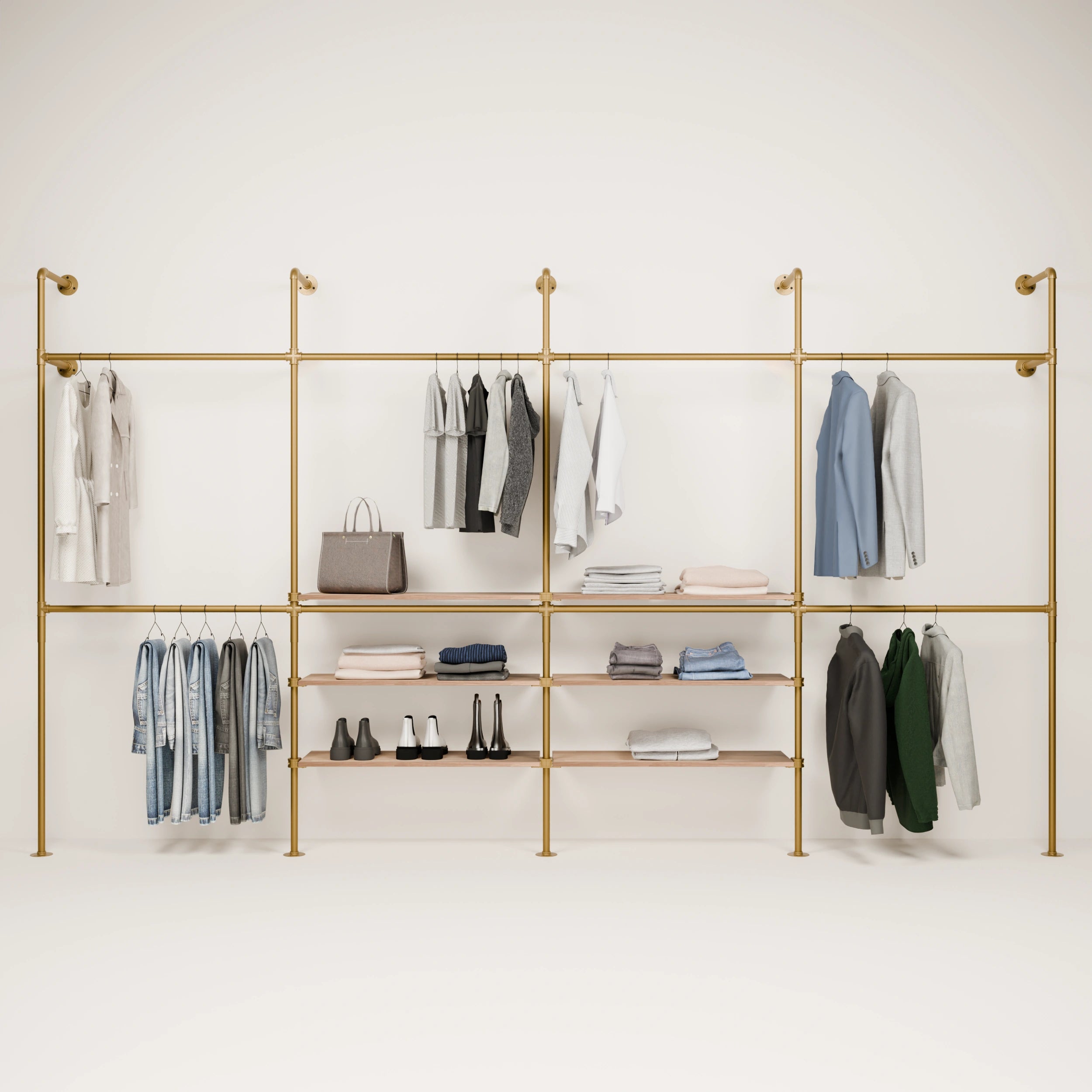 KIM DOUBLE 4 OAK – 6 ripiani al centro | oro