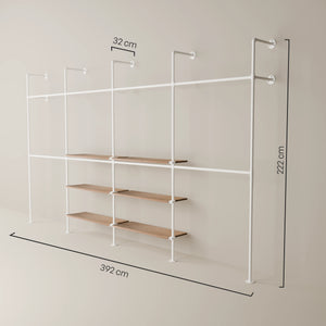 KIM DOUBLE 4 OAK – 6 ripiani al centro | Bianco